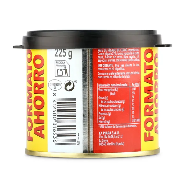 Paté La piara Tapa Negra 225 g 2