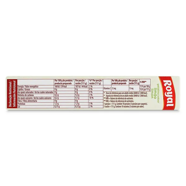 Gelatina sabor limón Royal caja 114 g 3