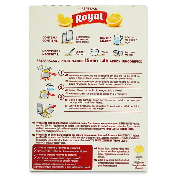 Gelatina sabor limón Royal caja 114 g 5