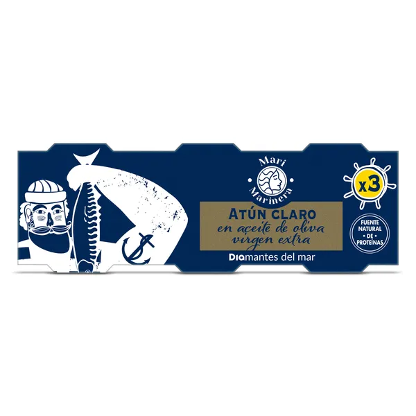 Atún claro en aceite de oliva virgen extra Mari Marinera de Dia lata 3 x 52 g 2
