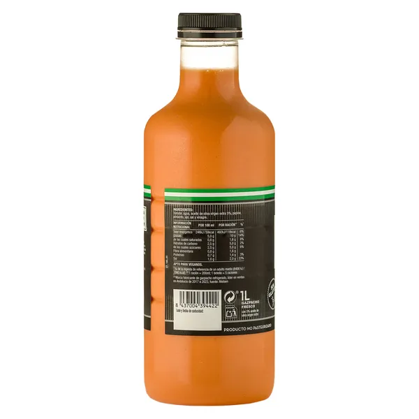 Gazpacho fresco con aceite de oliva García Millán botella 1 l 2