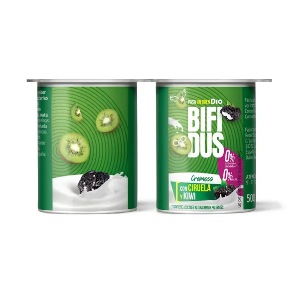 Bífidus con kiwi y ciruela doble 0% Dia 4 x 125 g 2