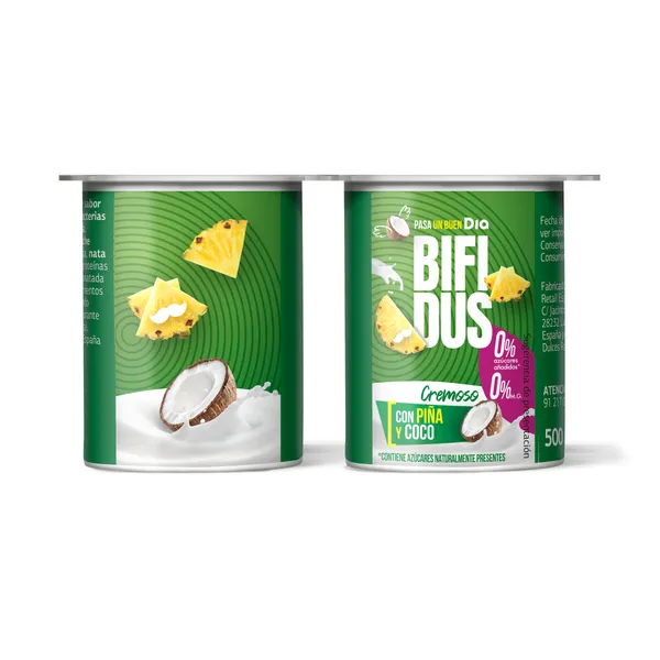 Bífidus con piña y coco doble 0% Dia 4 x 125 g 2
