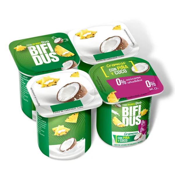 Bífidus con piña y coco doble 0% Dia 4 x 125 g 3