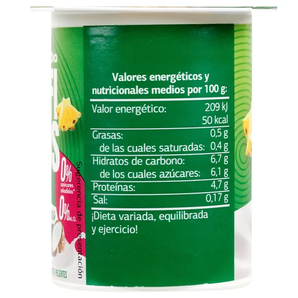 Bífidus con piña y coco doble 0% Dia 4 x 125 g 5