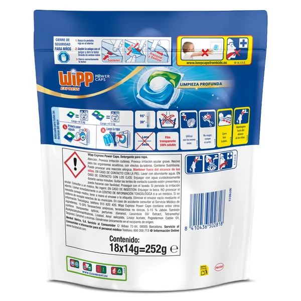 Detergente máquina cápsulas 4 en 1 Wipp Express bolsa 20 lavados 2