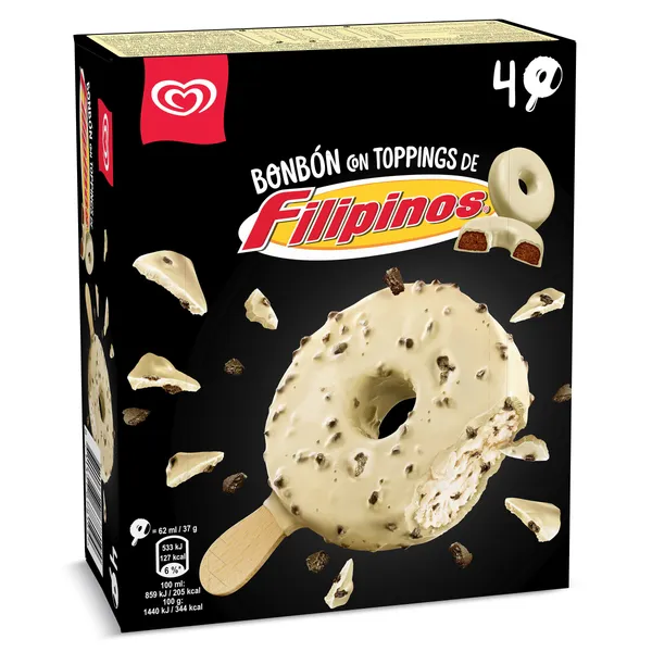 Helado bombón filipinos 4 unidades Frigo caja 148 g