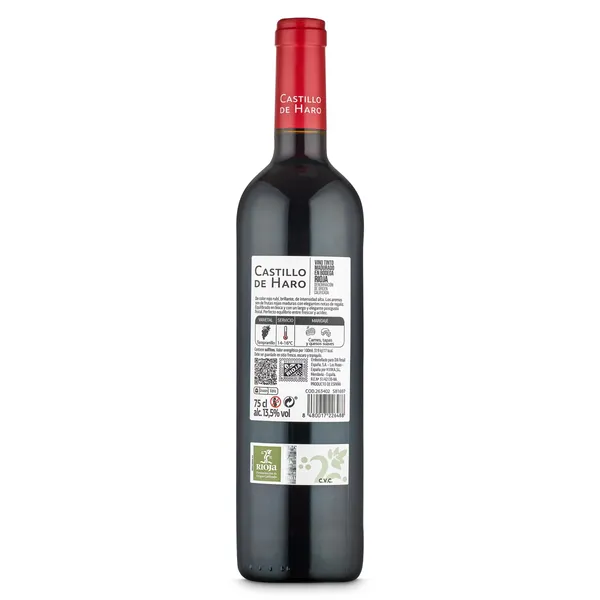 Vino tinto joven madurado D.O. Rioja Castillo de Haro 75 cl 3