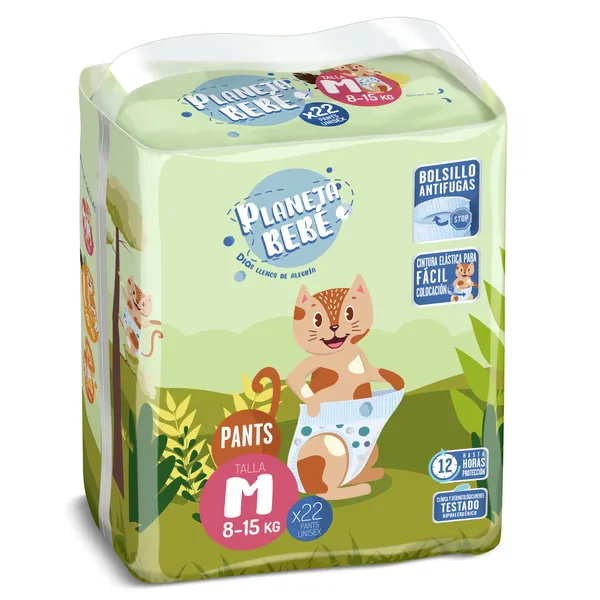 Pañales pants 8-15 kg talla M Dia Planeta Bebé 22 unidades 3