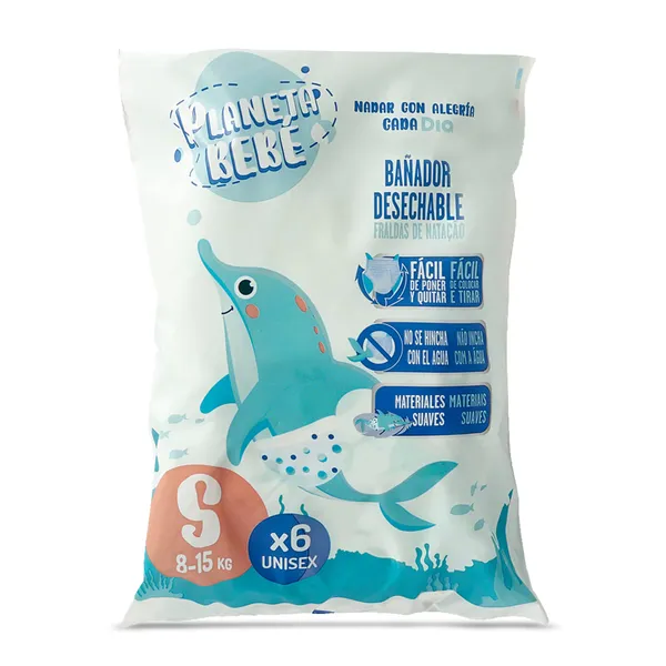 Pañales de agua bañador talla S Dia Planeta Bebé bolsa 6 unidades 2