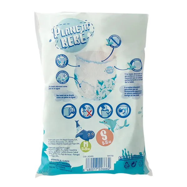 Pañales de agua bañador talla S Dia Planeta Bebé bolsa 6 unidades 3