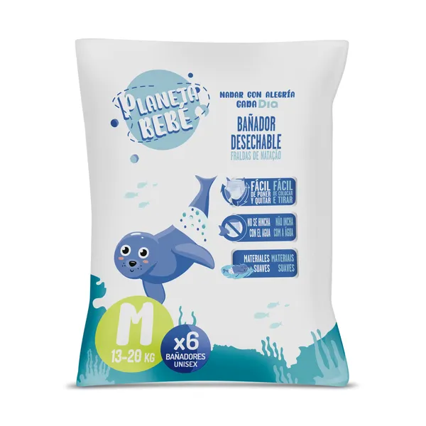 Pañales de agua bañador talla M Dia Planeta Bebé bolsa 6 unidades 2