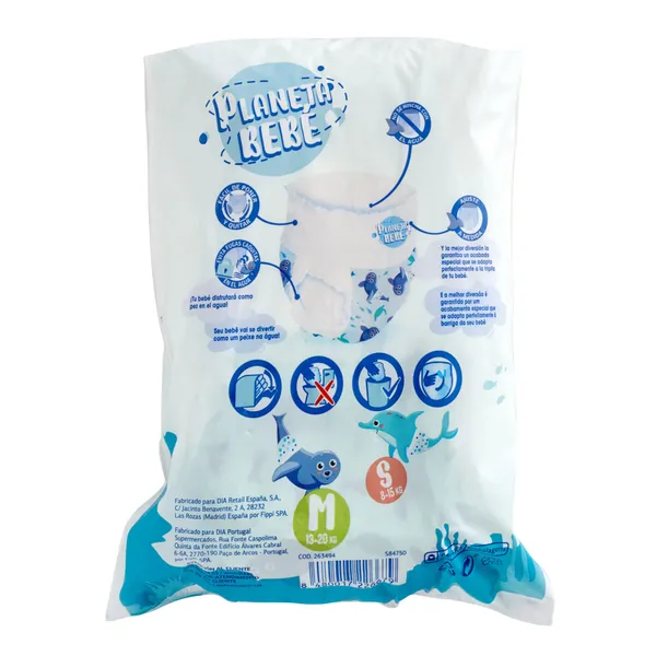 Pañales de agua bañador talla M Dia Planeta Bebé bolsa 6 unidades 3