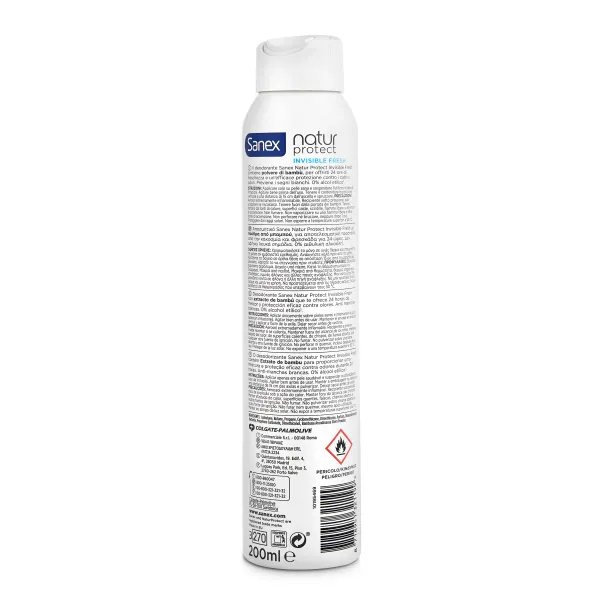 Desodorante natur protect invisible fresh Sanex spray 200 ml 2