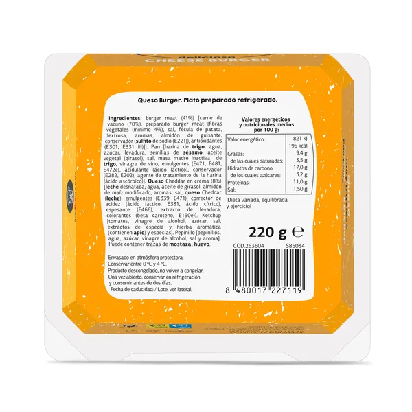 Hamburguesa cheese burger Al Punto Dia 220 g 3