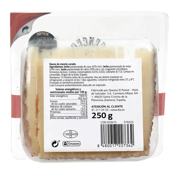 Queso curado cortado Dia El Cencerro 250 g 4
