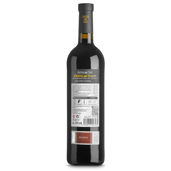 Vino tinto reserva D.O. Ribera del Duero Arco del Sol botella 75 cl 2