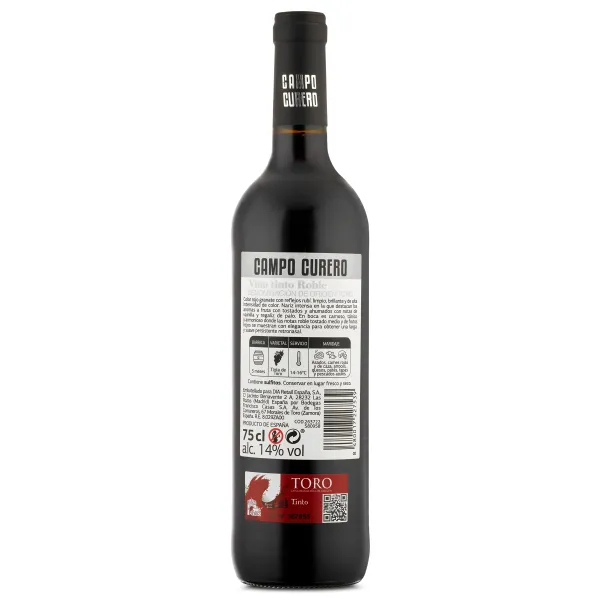 Vino tinto roble D.O. Toro Campo curero 75 cl 3
