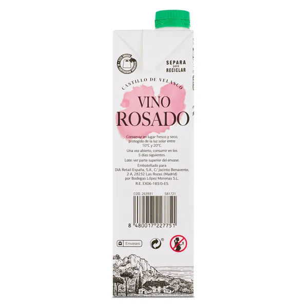Vino rosado Castillo de Velasco 1 L 5