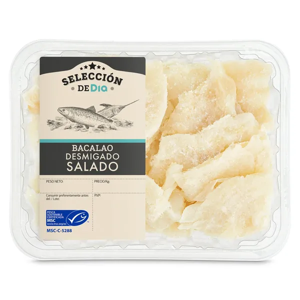 Bacalao desmigado salado MSC Selección de Dia bandeja 250 g 2