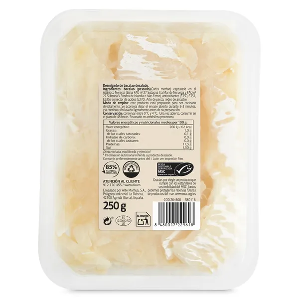 Bacalao desmigado desalado MSC Selección de Dia bandeja 250 g 3