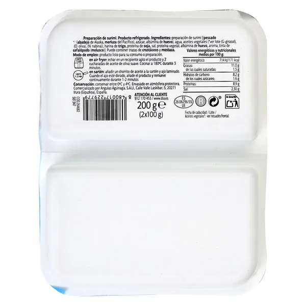 Sucedáneo de angula refrigerado MSC Mari Marinera de Dia bandeja 200 g 2