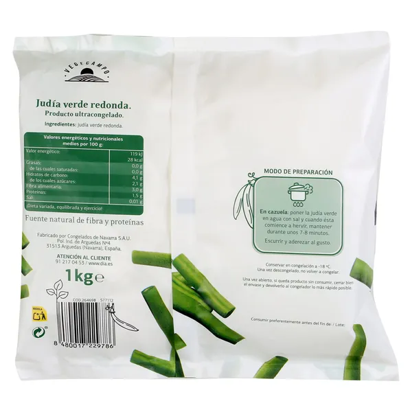 Judías verdes redondas Dia Vegecampo 1 Kg 2