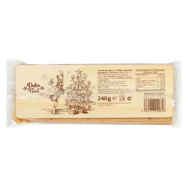 Turrón de jijona artesano Dulce Noel Dia bolsa 240 g 3