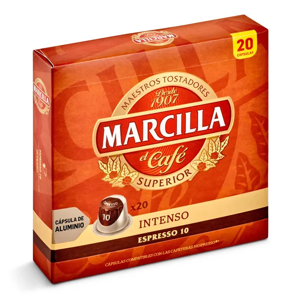 Cápsulas de café intenso Marcilla 20 unidades