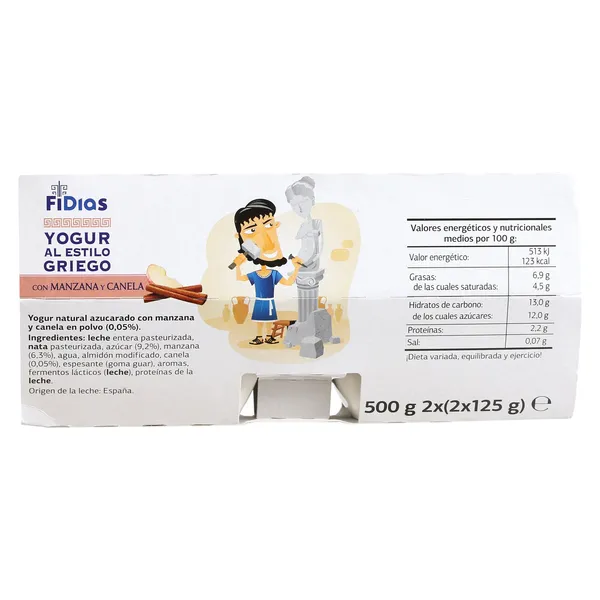 Yogur griego con manzana y canela Fidias de Dia pack 4 x 125 g 3