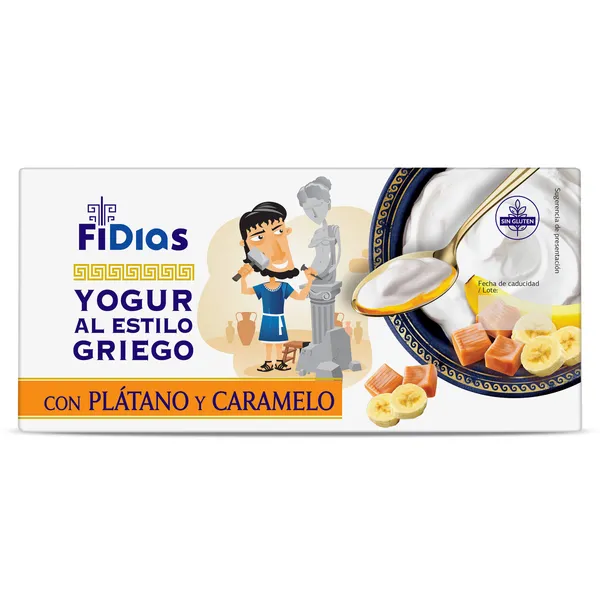 Yogur griego con plátano y caramelo Fidias de Dia pack 4 x 125 g 2
