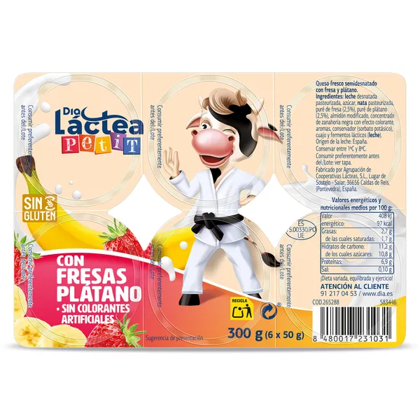 Petit de fresa y plátano Dia Láctea 6 x 50 g 2