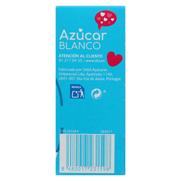 Azúcar blanco en sobres Dia 300 g 6