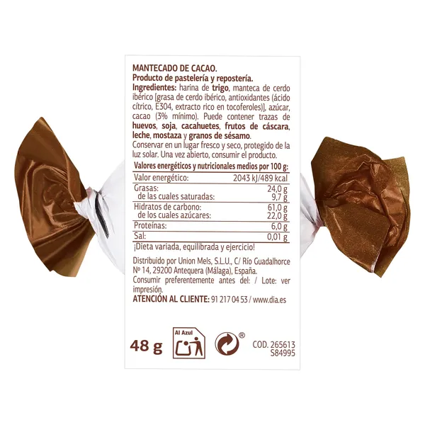Mantecados de limón, cacao o canela Dulce Noel Dia unidad 4