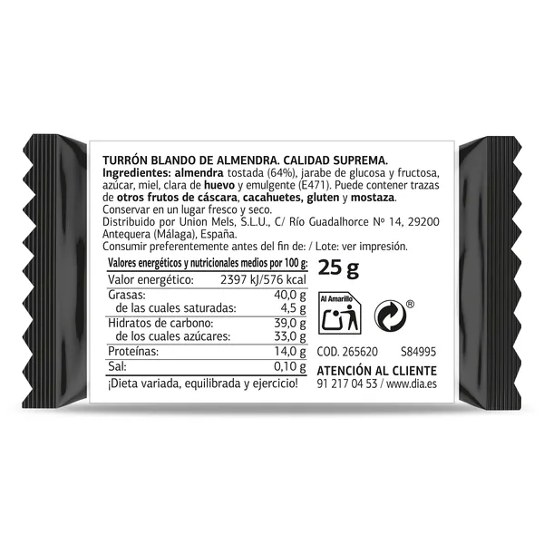 Turrón blando o duro Dulce Noel Dia unidad 4