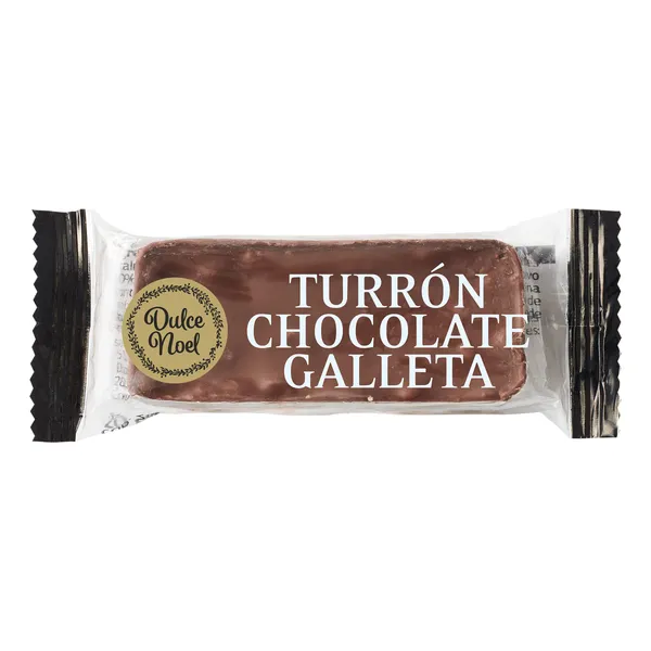 Turrón de chocolate crujiente o choco galleta Dulce Noel Dia unidad 2