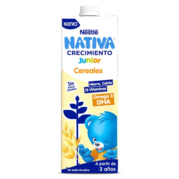 Bebida láctea junior de crecimiento con cereales +3 años Nativa 1 L 2