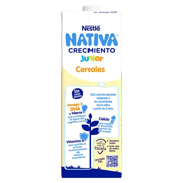Bebida láctea junior de crecimiento con cereales +3 años Nativa 1 L 5