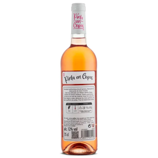 Vino rosado bobal Pinta en Copas 75 cl 3