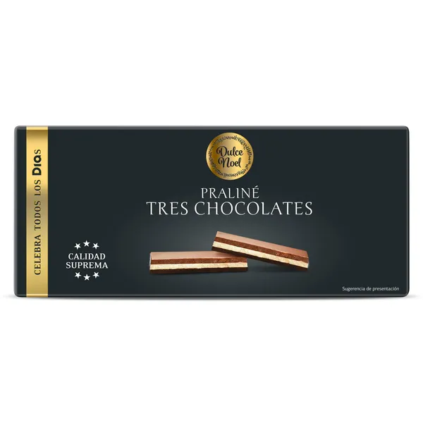 Turrón de tres chocolates Dulce Noel Dia caja 150 g 2