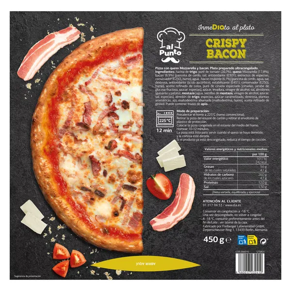 Pizza crispy bacon Dia Al Punto 450 g 4