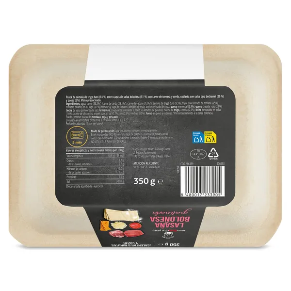 Lasaña boloñesa Dia Al Punto 350 g 6