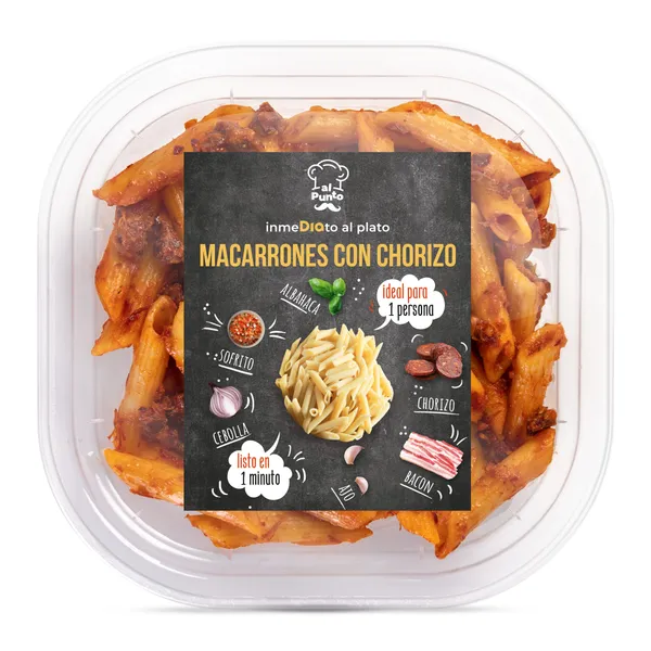 Macarrones con chorizo Al Punto Dia bandeja 250 g 2