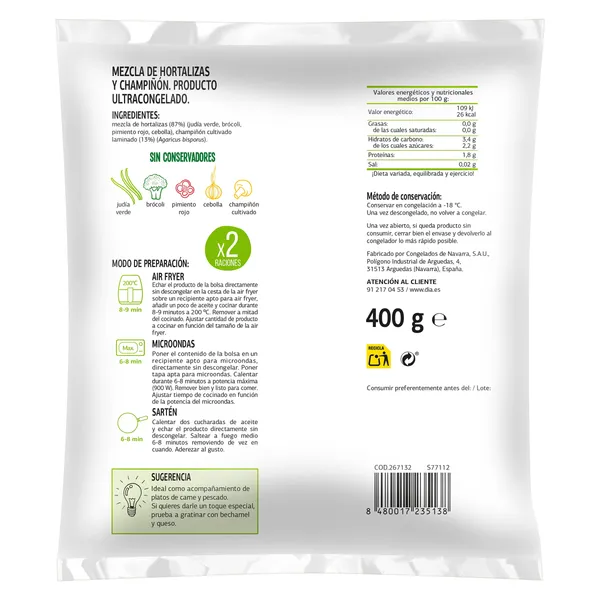 Salteado de verduras Dia Al punto bolsa 400 g 2