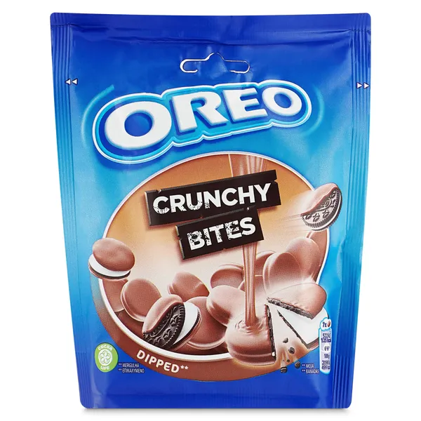 Galletas de cacao rellenas de crema bañadas con chocolate crunchy bites Oreo bolsa 110 g 2