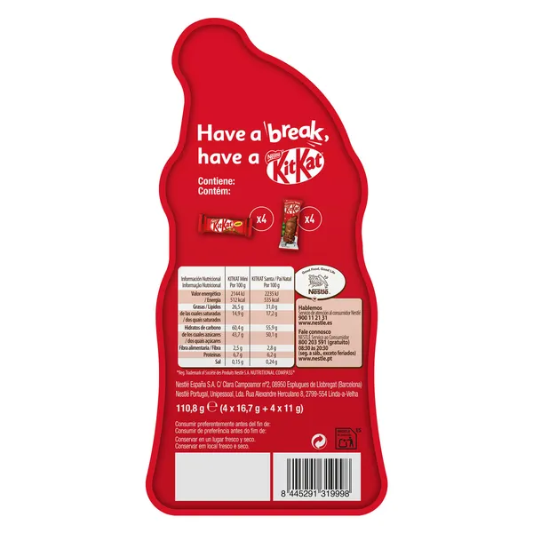 Surtido de chocolatinas Santa Kit Kat bolsa 110 g 3