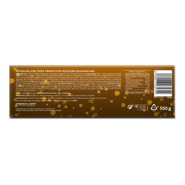 Roscón de Reyes relleno sabor trufa El Horno Real Dia caja 550 g 3