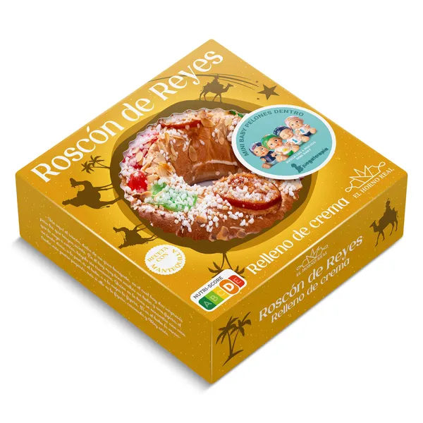 Roscón de Reyes relleno con crema El Horno Real Dia caja 550 g