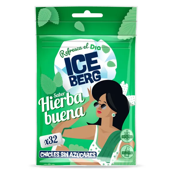 Chicles sabor hierbabuena sin azúcar Iceberg de Dia bolsa 44.8 g 2