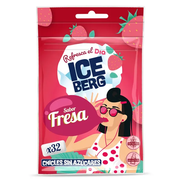 Chicles sabor fresa sin azúcar Iceberg de Dia 44.8 g 2